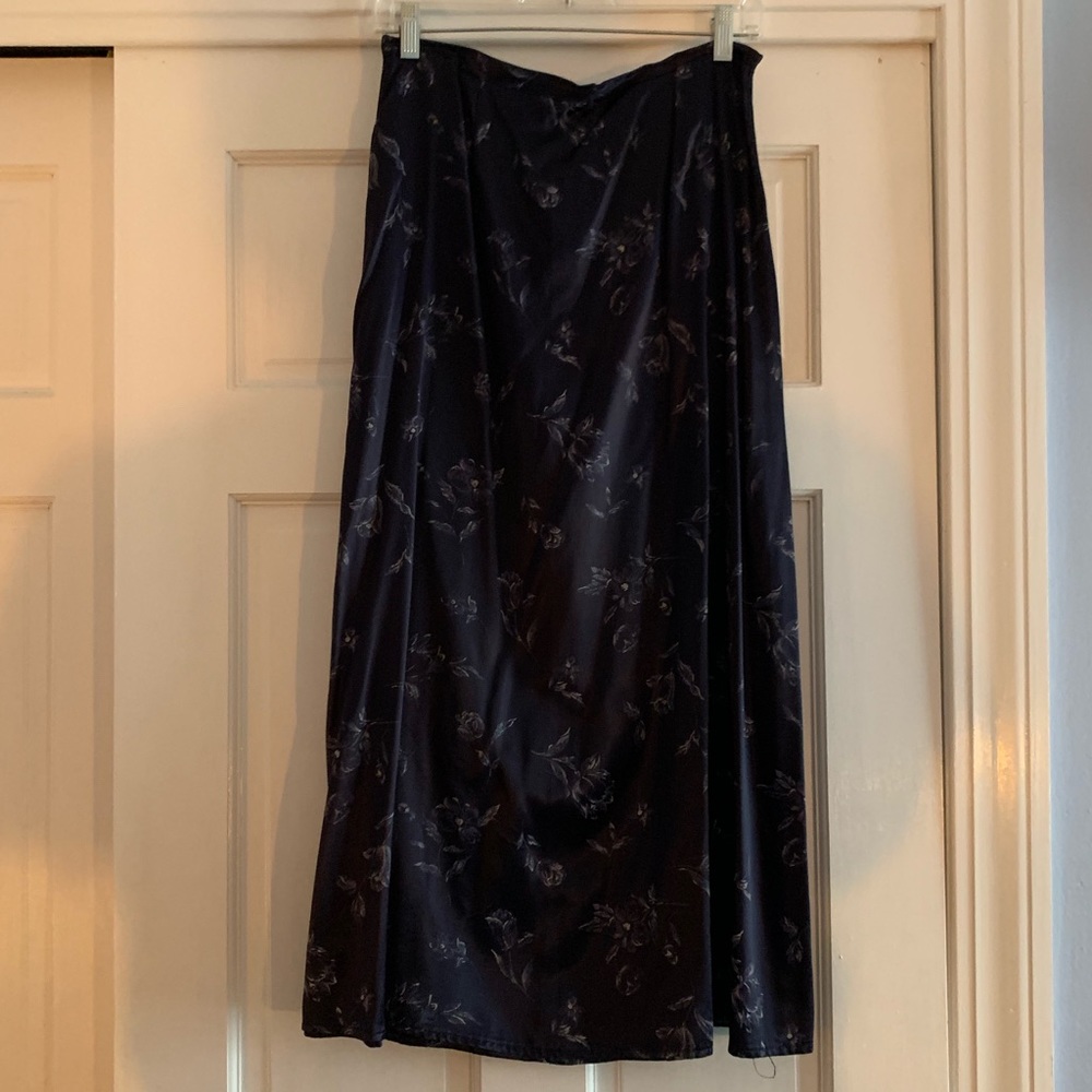 Long black floral skirt